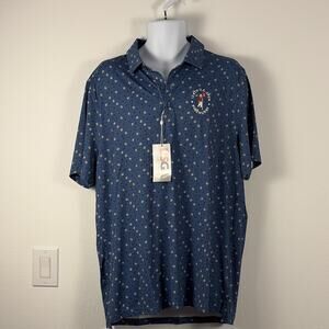 USGA US Open Pinehurst 124th XL Blue Novelty Golf Polo Shirt Logo Short Sleeve